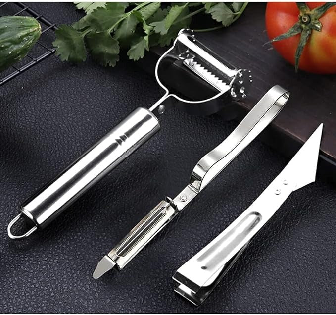 Buy Julienne 3 in 1 Peeler Pack of 3 Fruit and Vegetable Peeler Cutter and Slicer Free Delivery For This Weekend