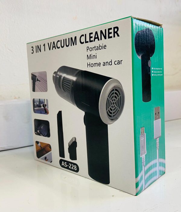 3 In 1 Portable Vacuum Cleaner Duster Blower Air Pump Wireless Hand-Held Cleaning For Car Home