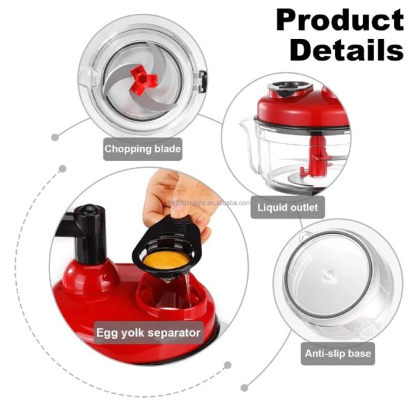 Manual Hand Multifunction Speedy Vegetable Quick Chopper | Salad Machine ( Random Color )