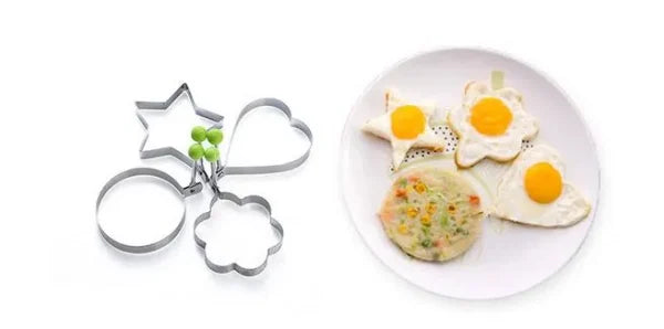 Pack Of 4 Egg Shaper Kitchen Tools Star, Heart, Round, Flower (random Color )
