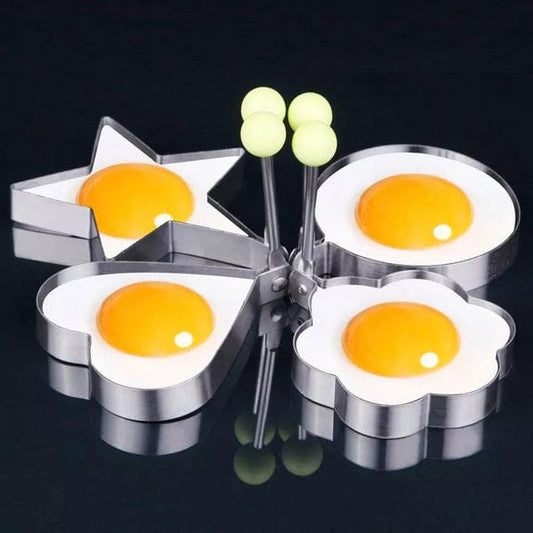Pack Of 4 Egg Shaper Kitchen Tools Star, Heart, Round, Flower (random Color )