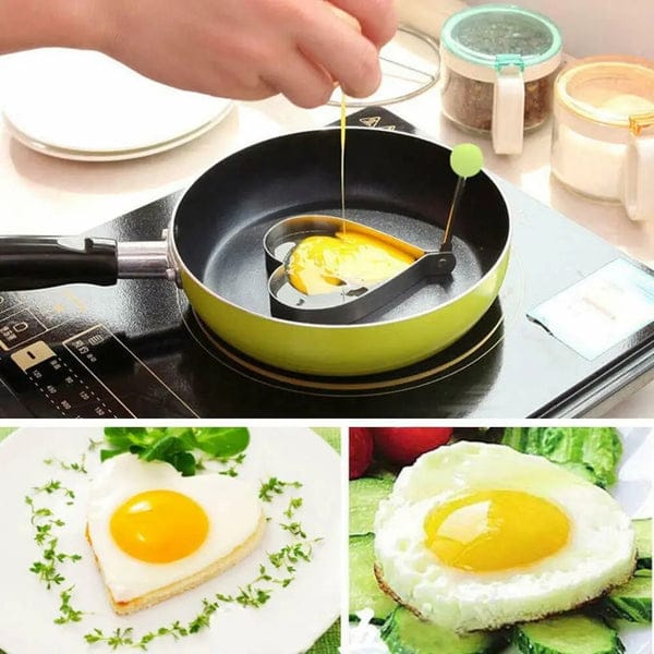 Pack Of 4 Egg Shaper Kitchen Tools Star, Heart, Round, Flower (random Color )