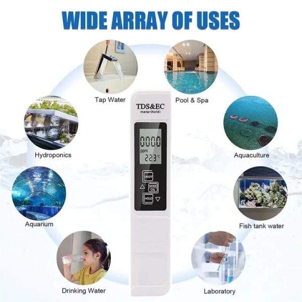 Portable Digital Water Tester | TDS, EC, And Temperature Meter (3-in-1)